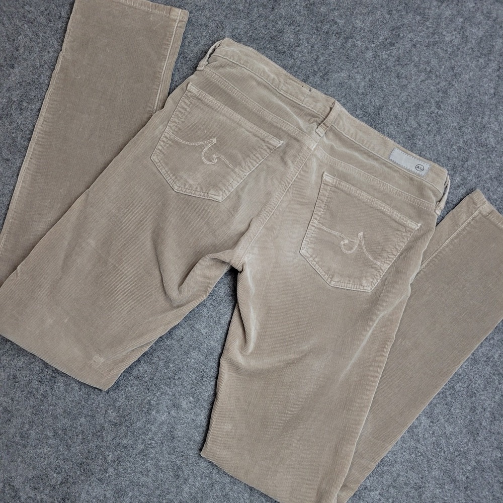 AG Adriano Goldschmied Jeans Womens 26R Beige Corduroy The Stevie Slim Straight